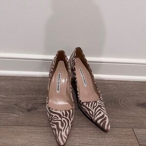 Manolo Blahnik Zebra Striped Pumps